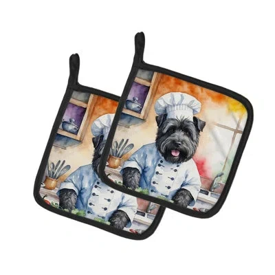 Caroline's Treasures The Dog Chef Set In Multicolor