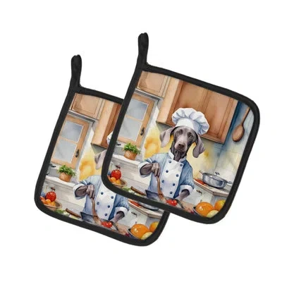 Caroline's Treasures The Dog Chef Set In Multicolor