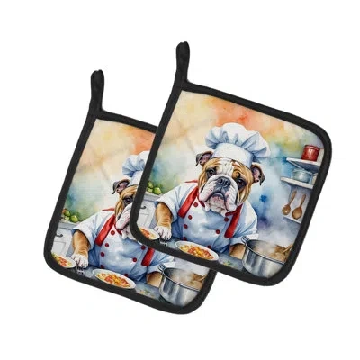 Caroline's Treasures The Dog Chef Set In Multicolor