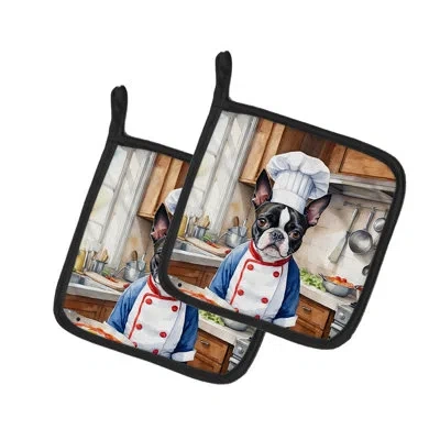 Caroline's Treasures The Dog Chef Set In Multicolor