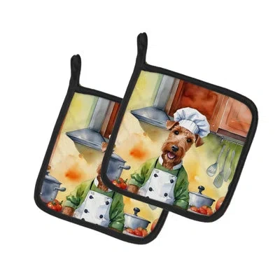 Caroline's Treasures The Dog Chef Set In Multicolor