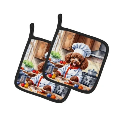 Caroline's Treasures The Dog Chef Set In Multicolor