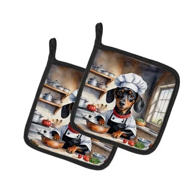 Caroline's Treasures The Dog Chef Set In Multicolor