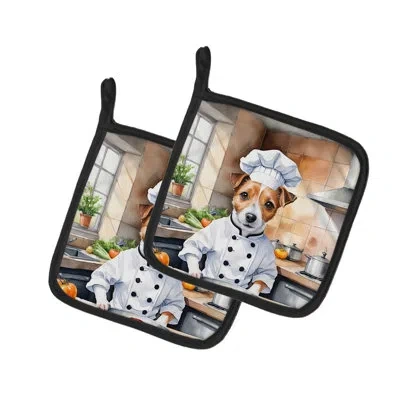 Caroline's Treasures The Dog Chef Set In Multicolor