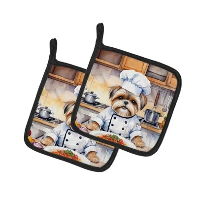 Caroline's Treasures The Dog Chef Set In Multicolor