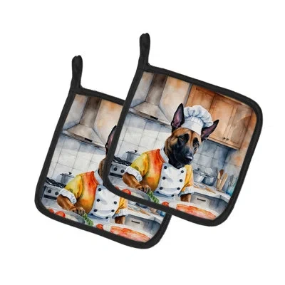 Caroline's Treasures The Dog Chef Set In Multicolor