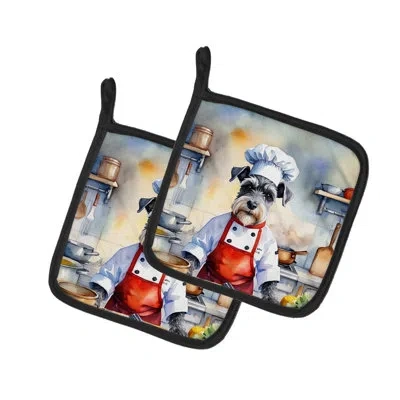Caroline's Treasures The Dog Chef Set In Multicolor