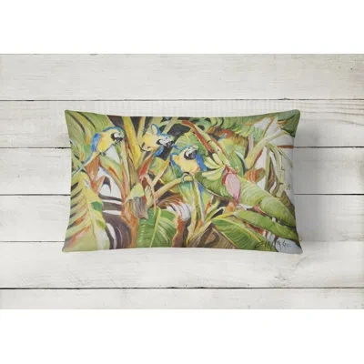 Caroline's Treasures Three Blue Parrots Indoor/outdoor Throw Pillow