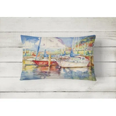 Caroline's Treasures Three Boats Sailboats Indoor/outdoor Throw Pillow