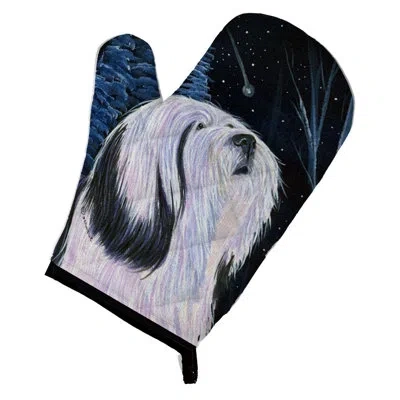 Caroline's Treasures Tibetan Terrier Oven Mitt In Black;gray