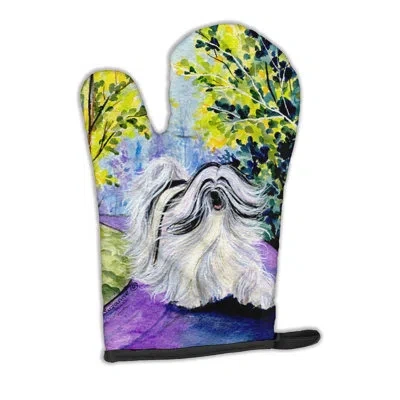 Caroline's Treasures Tibetan Terrier Oven Mitt In White;yellow