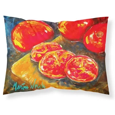 Caroline's Treasures Tomatoes Slice It Up Moisture Wicking Pillowcase In Red