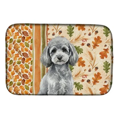 Caroline's Treasures Toy Poodle Heirloom Fall Dish Drying Mat In Natural