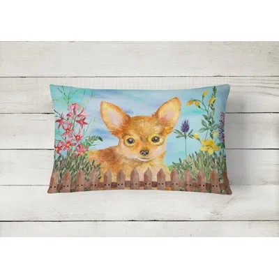 Caroline's Treasures Toy Terrier Spring Indoor/outdoor Throw Pillow