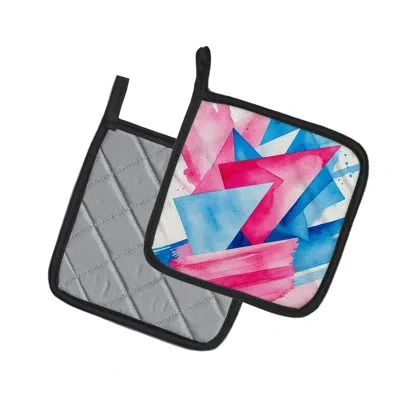 Caroline's Treasures Trans And Proud Pride Pair Of Pot Holders In Multicolor
