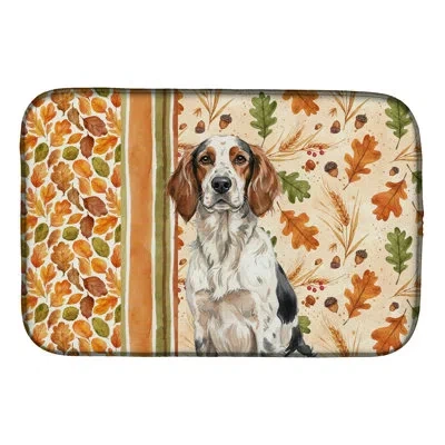 Caroline's Treasures Tricolor English Setter Heirloom Fall Dish Drying Mat In Natural
