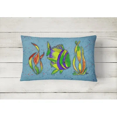 Caroline's Treasures Tropical Fish Indoor/outdoor Throw Pillow In Blue