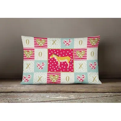 Caroline's Treasures Turkmenian Kulan Donkey Love Outdoor Rectangular Cushion With Filling