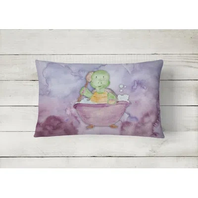 Caroline's Treasures Turtle Bathing Watercolor Lumbar Pillow