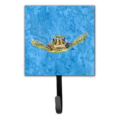 Caroline's Treasures Turtle Leash Holder And Wall Hook In Blue