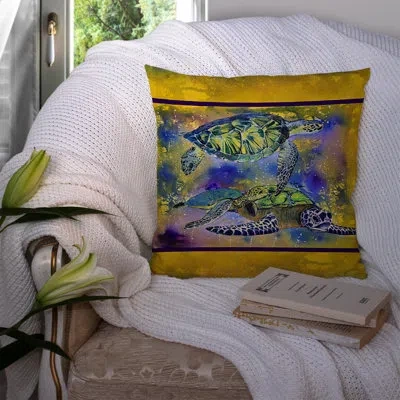 Caroline's Treasures Turtle Turtle Outdoor Square Pillow Cover & Insert