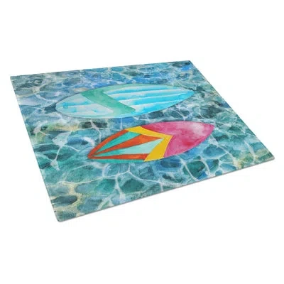 Caroline's Treasures Under Water Glass Surf Boards Cutting Board