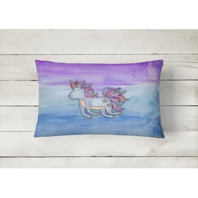 Caroline's Treasures Unicorn Watercolor Lumbar Pillow