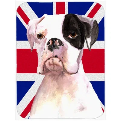 Caroline's Treasures Union Jack Boxer Glass Cutting Board