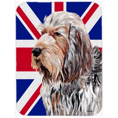 Caroline's Treasures Union Jack Otterhound With English British Flag Glass Cutting Board