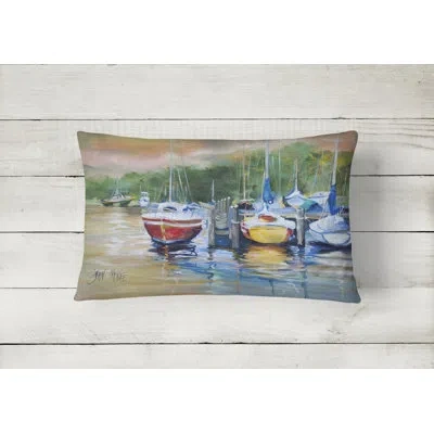 Caroline's Treasures Up The Creek Sailboat Indoor/outdoor Throw Pillow