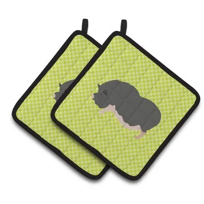 Caroline's Treasures Vietnamese Pot-bellied Pig Potholder In Green