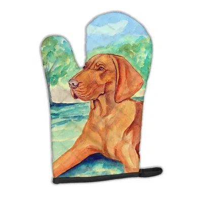 Caroline's Treasures Vizsla Oven Mitt In Brown;green