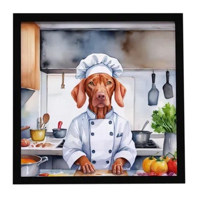 Caroline's Treasures Vizsla The Chef Framed Metal Print In Multi