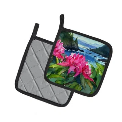 Caroline's Treasures Washington Coast Rhododendrons In Watercolor Pair Of Pot Holders In Multi