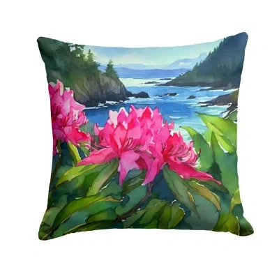 Caroline's Treasures Washington Coast Rhododendrons In Watercolor Throw Pillow In Multicolor