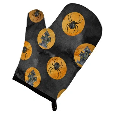 Caroline's Treasures Watecolor Circles Oven Mitt In Gray;orange