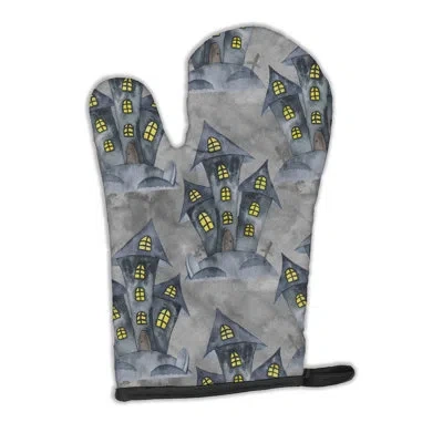 Caroline's Treasures Watecolor Haunted House Oven Mitt In Gray