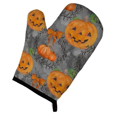 Caroline's Treasures Watecolor Pumpkins Oven Mitt In Gray;orange