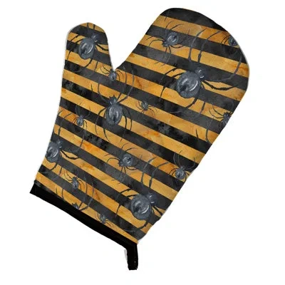 Caroline's Treasures Watecolor Spiders Oven Mitt In Gray;orange