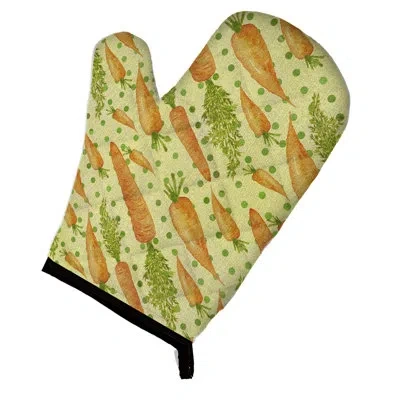 Caroline's Treasures Watercolor Carrots Oven Mitt In Green