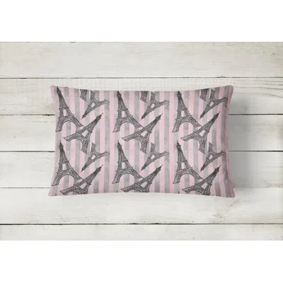 Caroline's Treasures Watercolor Eiffel Tower And Stripes Indoor/outdoor Throw Pillow