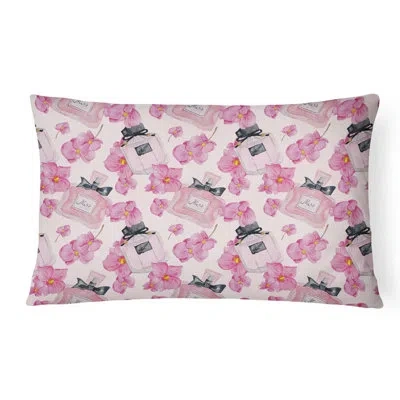 Caroline's Treasures Watercolor Flowers And Perfume Indoor/outdoor Throw Pillow
