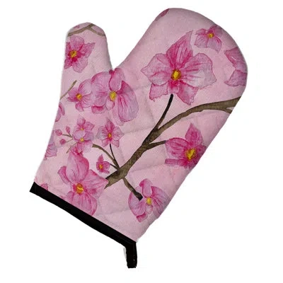 Caroline's Treasures Watercolor Flowers Oven Mitt In Brown;pink
