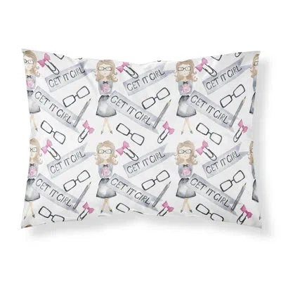 Caroline's Treasures Watercolor Girl Boss Get It Girl Pillowcase In Gray