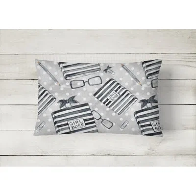 Caroline's Treasures Watercolor Girl Boss Journal Indoor/outdoor Throw Pillow