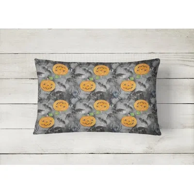 Caroline's Treasures Watercolor Halloween Jack-o-lantern Bats Indoor/outdoor Throw Pillow
