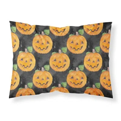 Caroline's Treasures Watercolor Halloween Jack-o-lantern Pillowcase In Orange