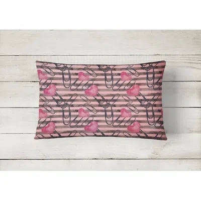 Caroline's Treasures Watercolor Heart Paper Clips Indoor/outdoor Throw Pillow