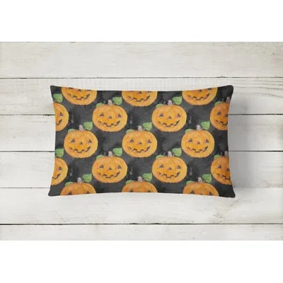 Caroline's Treasures Watercolor Jack-o-lantern Indoor/outdoor Throw Pillow