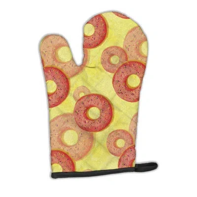 Caroline's Treasures Watercolor Just Donuts Oven Mitt In Yellow;peach